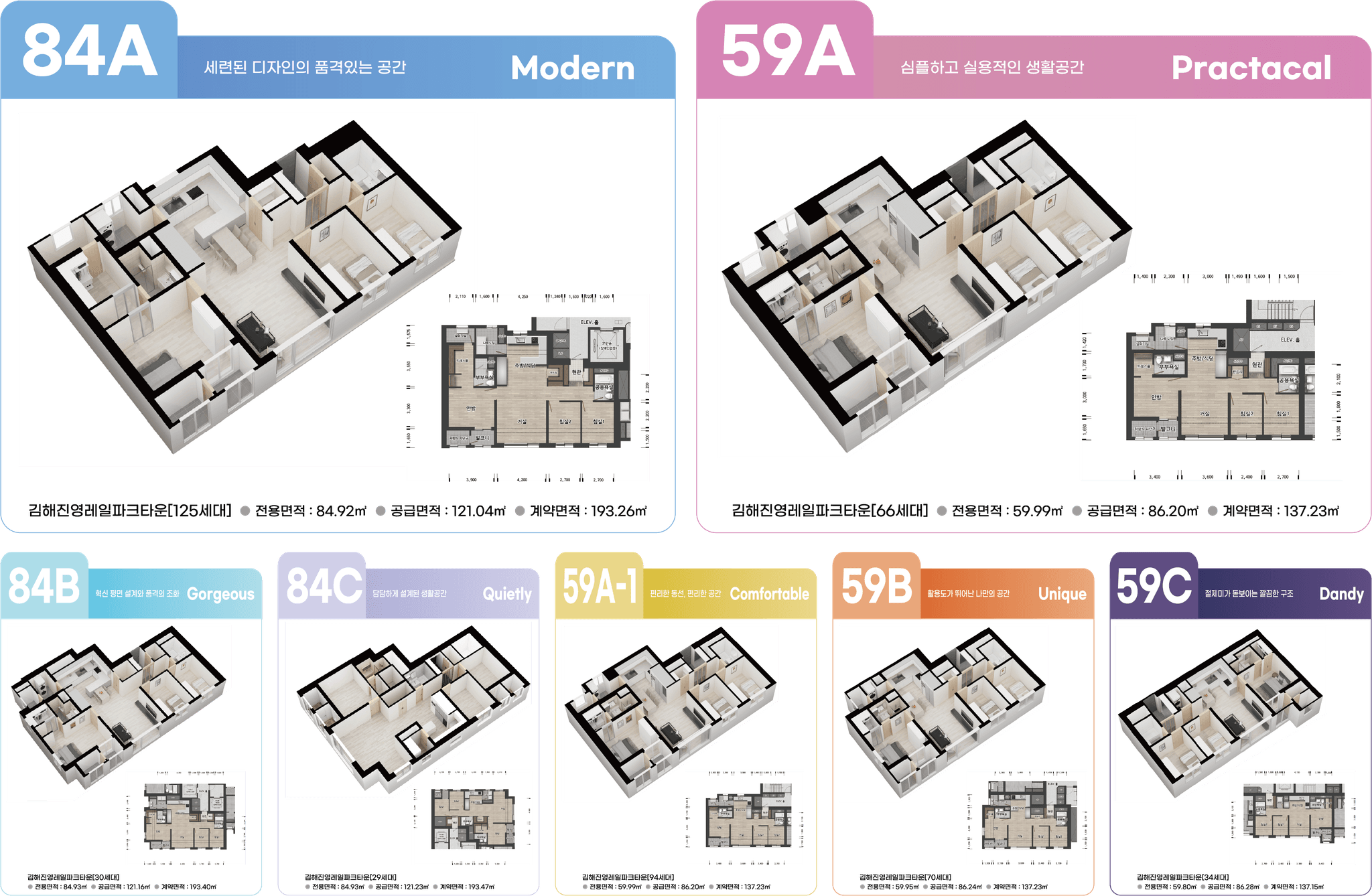 진영 노르웨이 숲 단지 배치 - 240세대 4개동